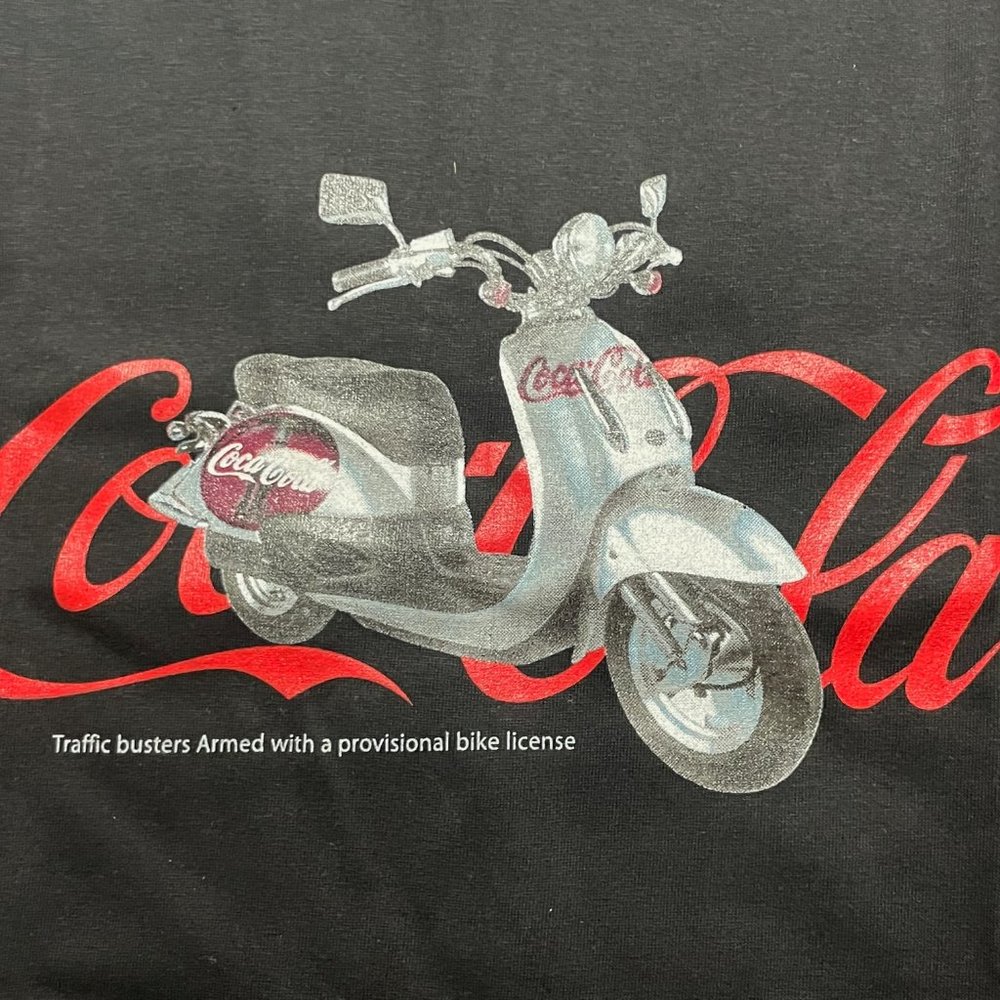 New Short Sleeve Casual Graphic T-Shirt "Vespa Bike", Black, Unisex, Large 22.5"
